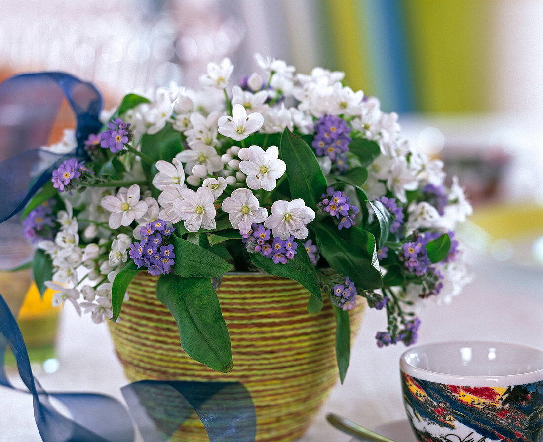 Bouquet with Allium (ornamental leek), Myosotis (forget-me-not)