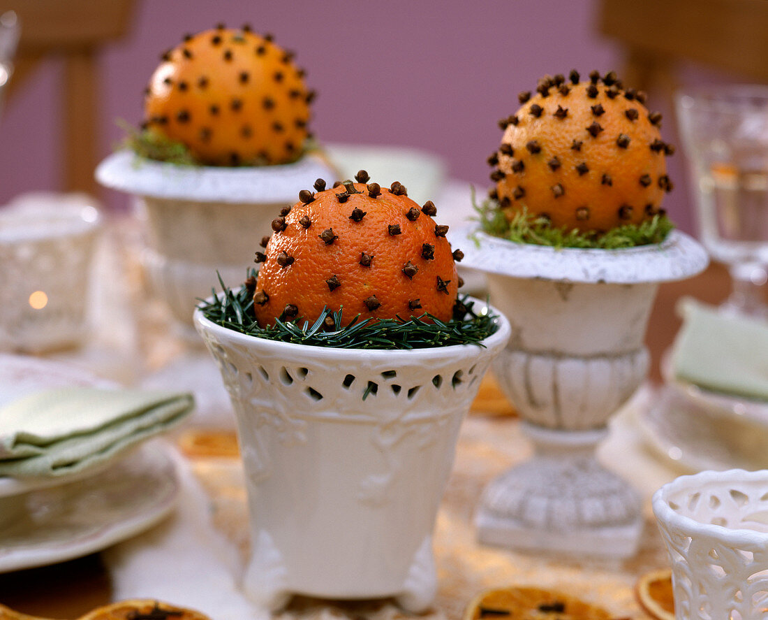 Citrus sinensis (orange) studded with cloves