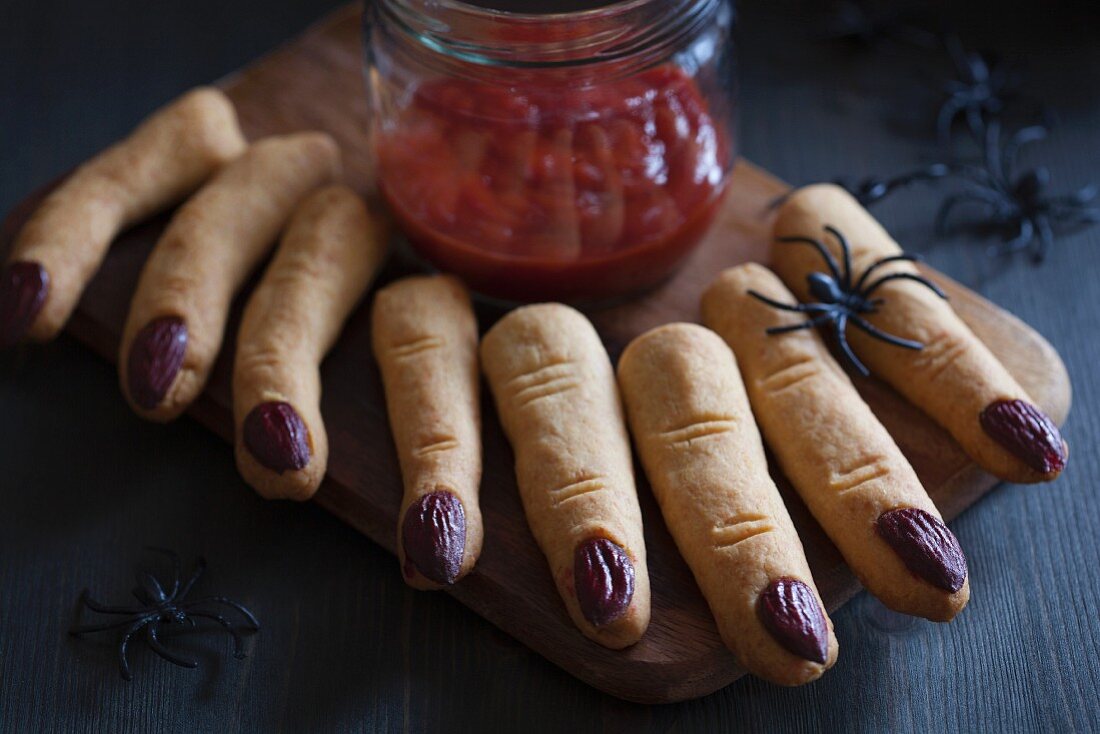 Witch finger cookies for Halloween