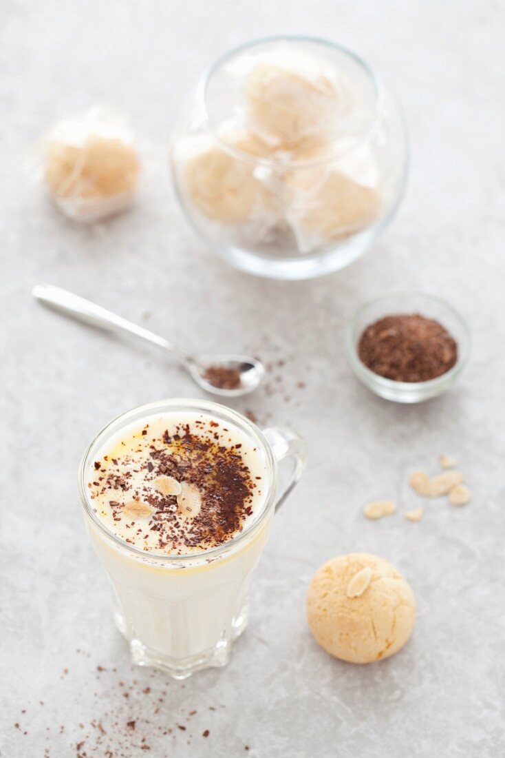 Hot White Chocolate with Amaretti Cookies