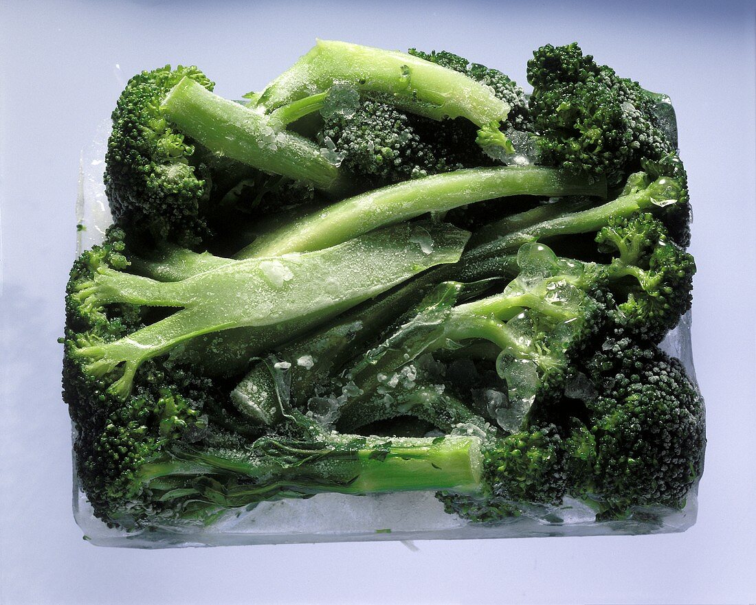 Frozen Broccoli on Ice