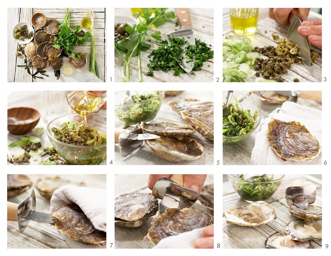 How to make oysters with a parsley salsa verde