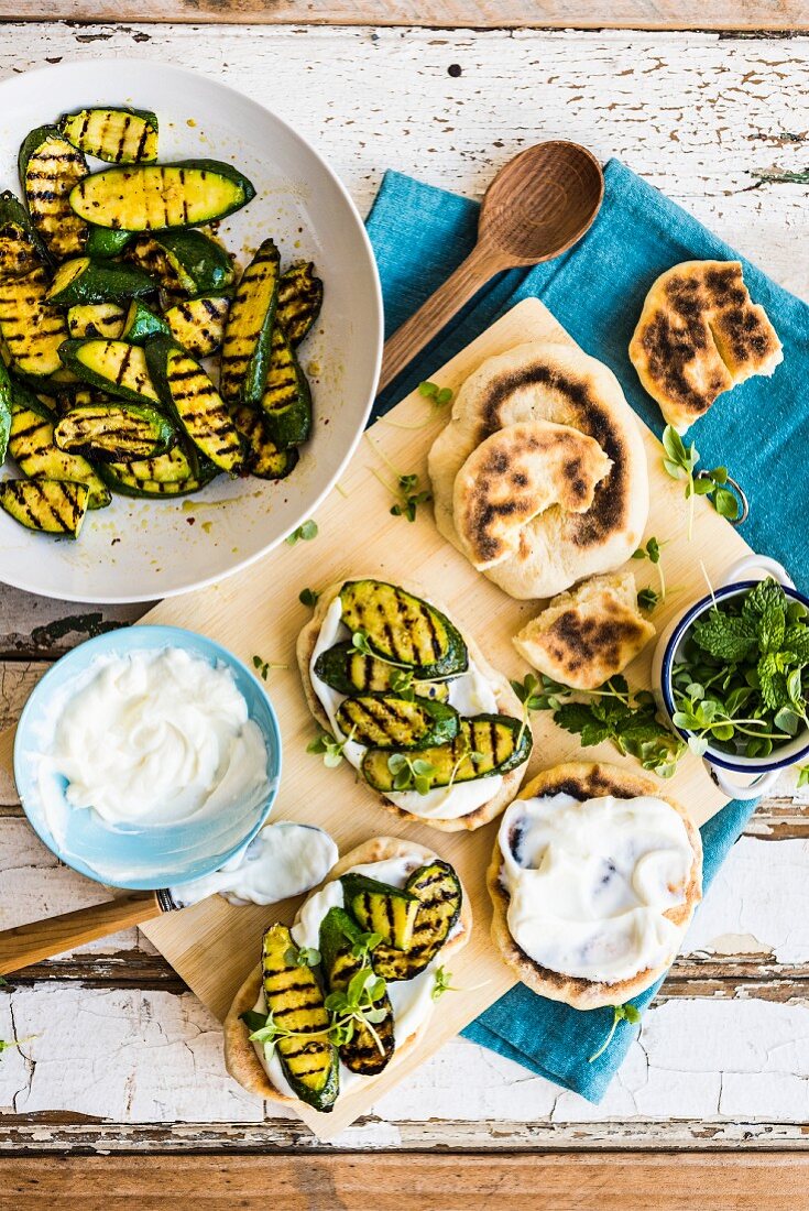 Zucchini Labneh Flatbread