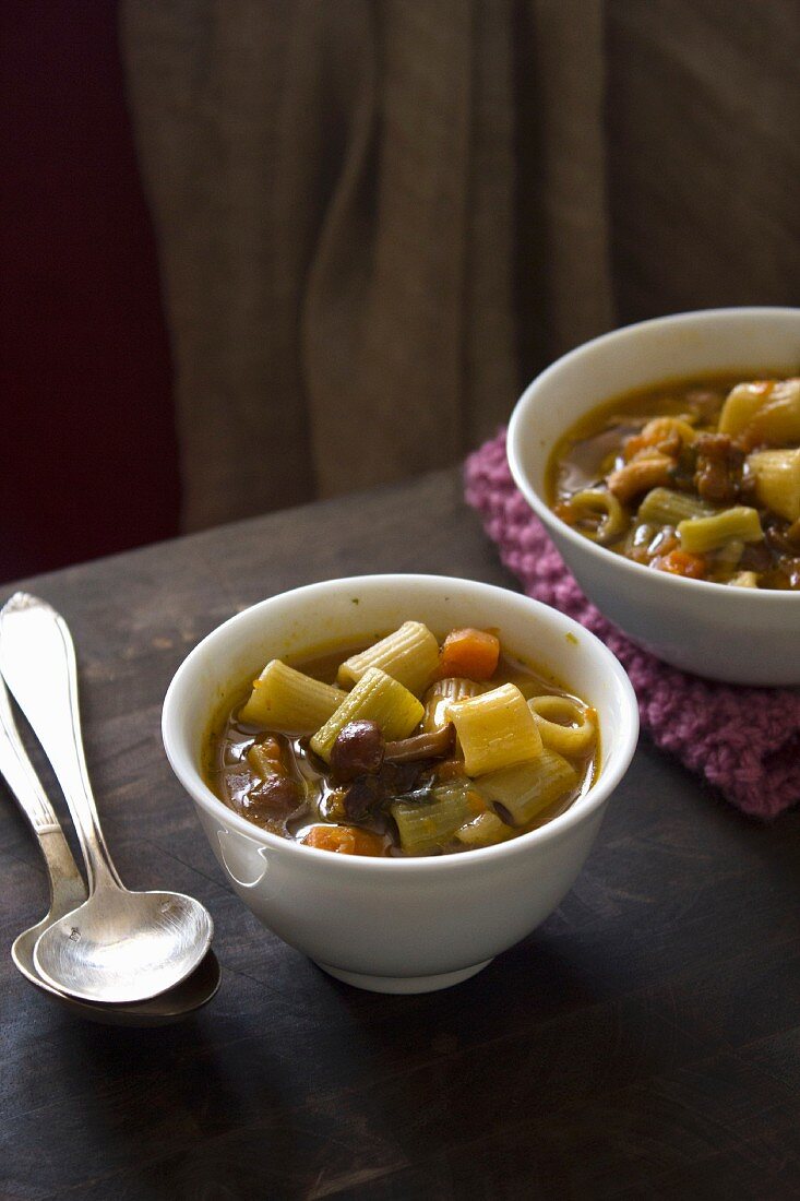 Minestrone mit Pilzen