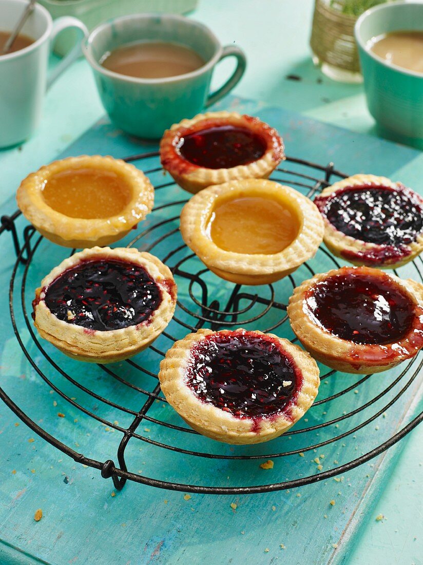 Apricot, Raspberry and Stawberry Jam Tarts