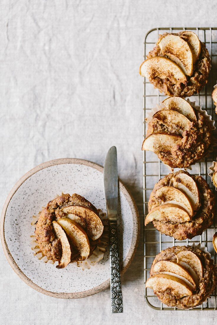 Freshly baked apple muffins