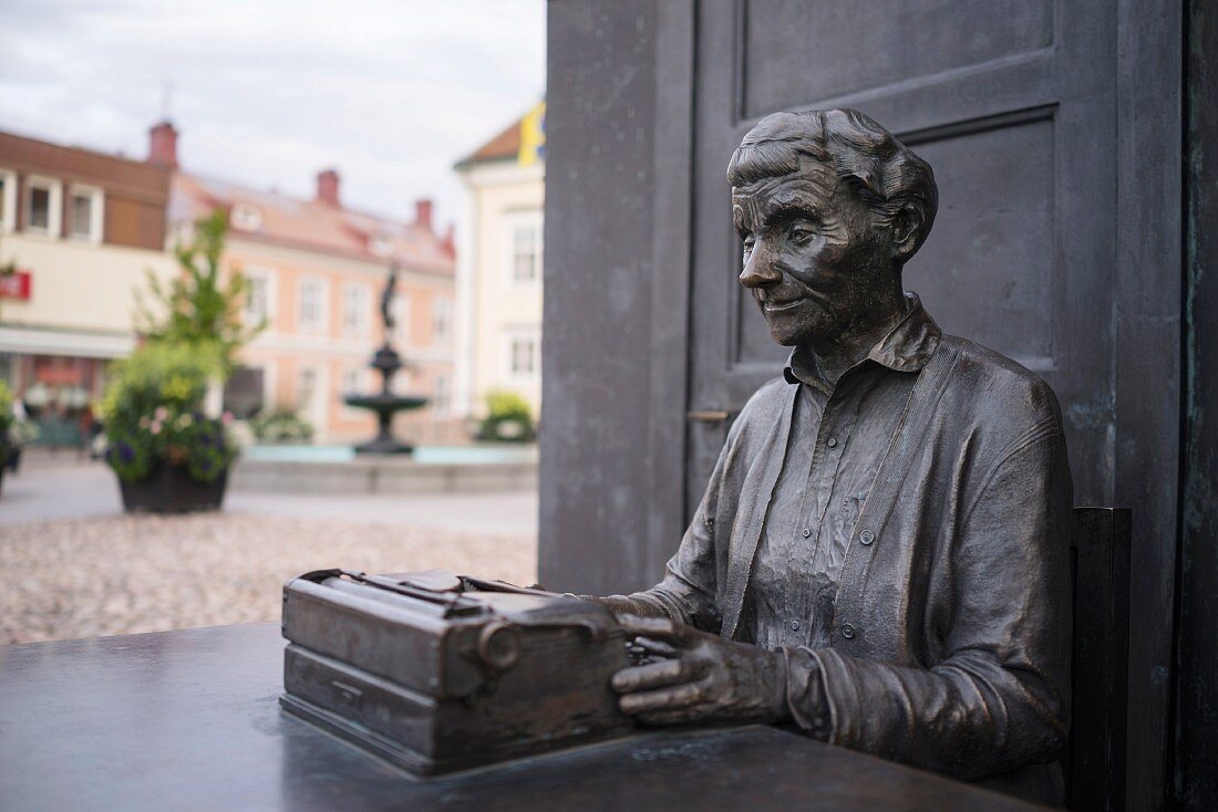 A bust of Astrid Lindgren in southern Sweden