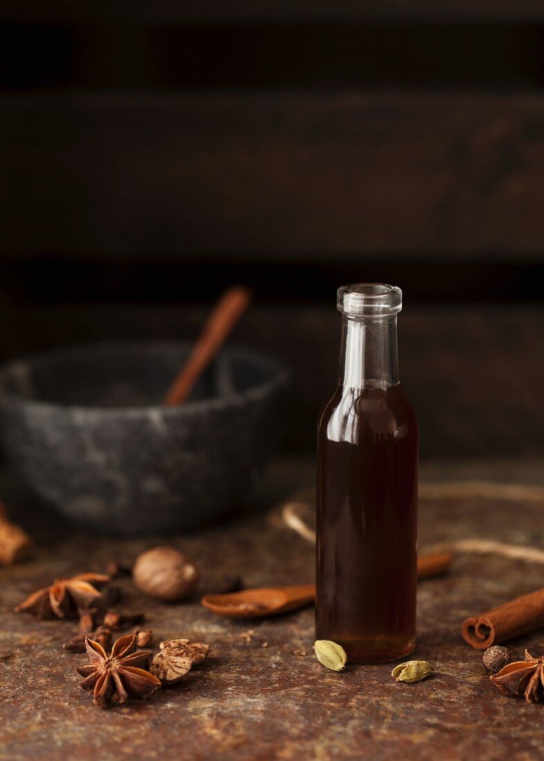 Masala chai syrup with star anise, cardamom and cinnamon