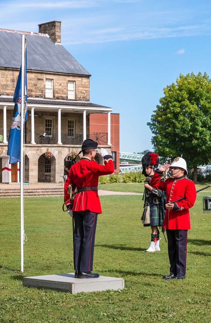 The changing of the guards on Officers' Square in Fredericton, Canada