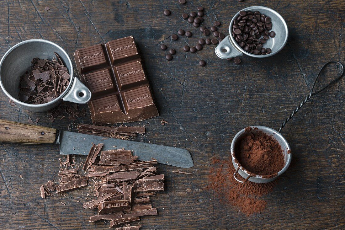 Ingredients for baking with chocolate