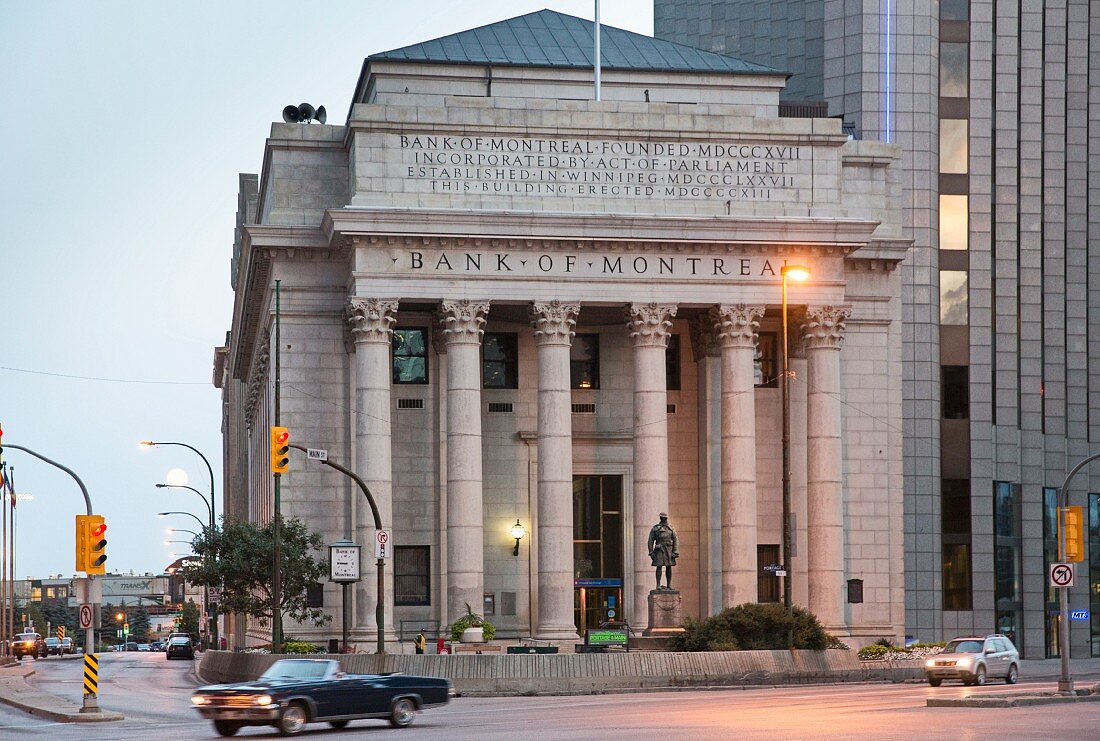 The Exchange District on Main Street, Winnipeg in the province of Manitoba, Canada