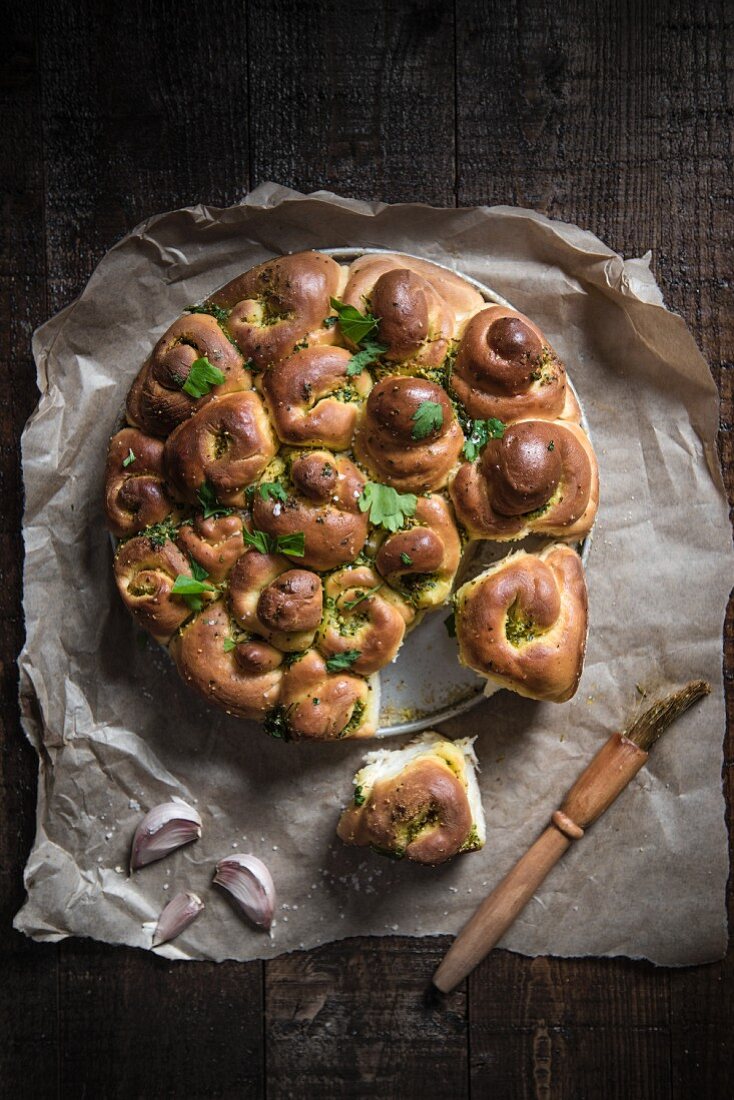 Knoblauch-Petersilien-Brot zum Abreissen