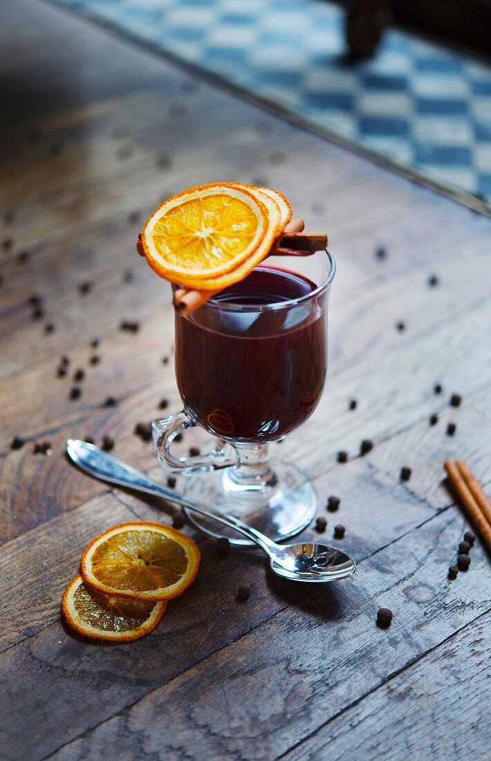 Mulled wine with tequila