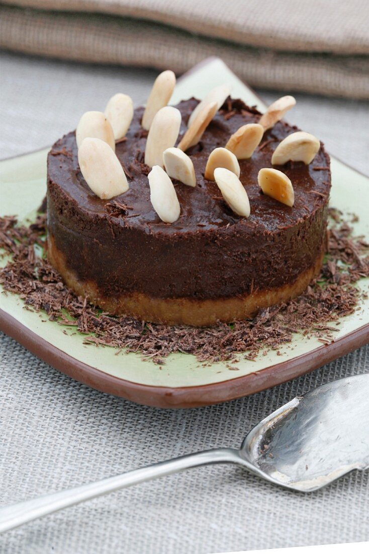 Chocolate cake with almonds