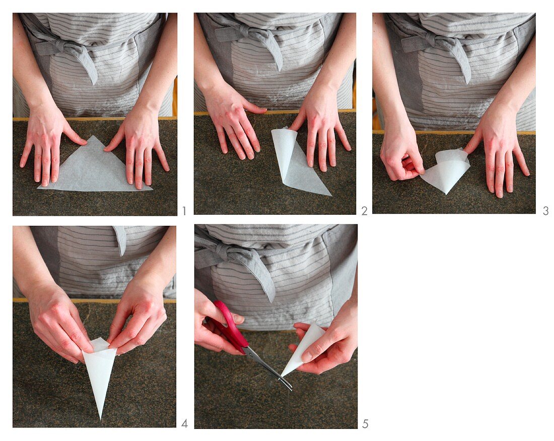 Spritzbeutel aus Pergamentpapier selbst falten