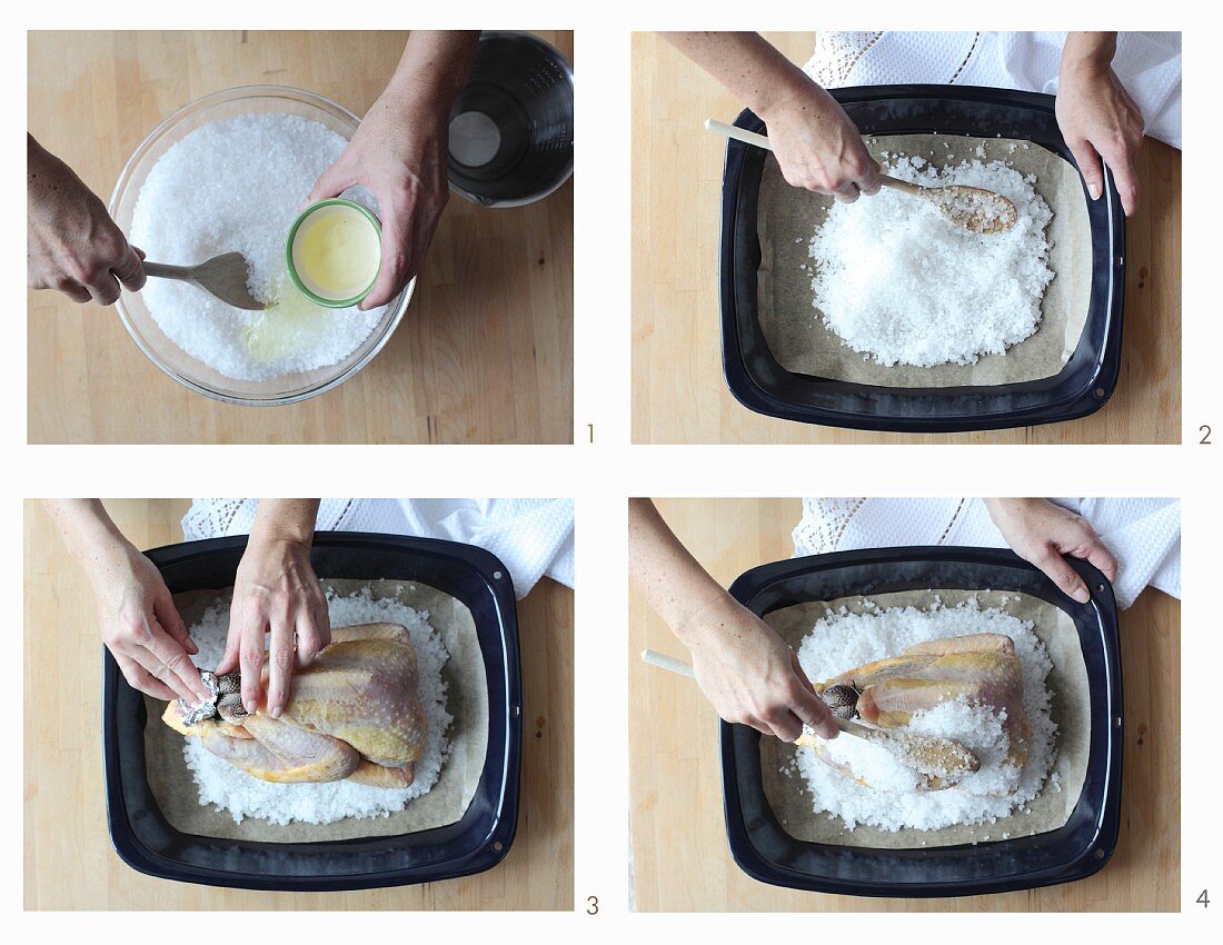 How to make guinea fowl in a salt crust
