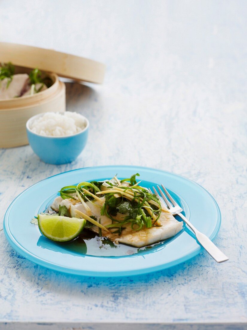 Steamed Fish with Coriander