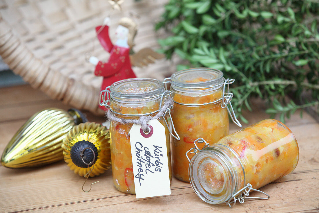 Kürbis-Apfel-Chutney als Weihnachtsgeschenk