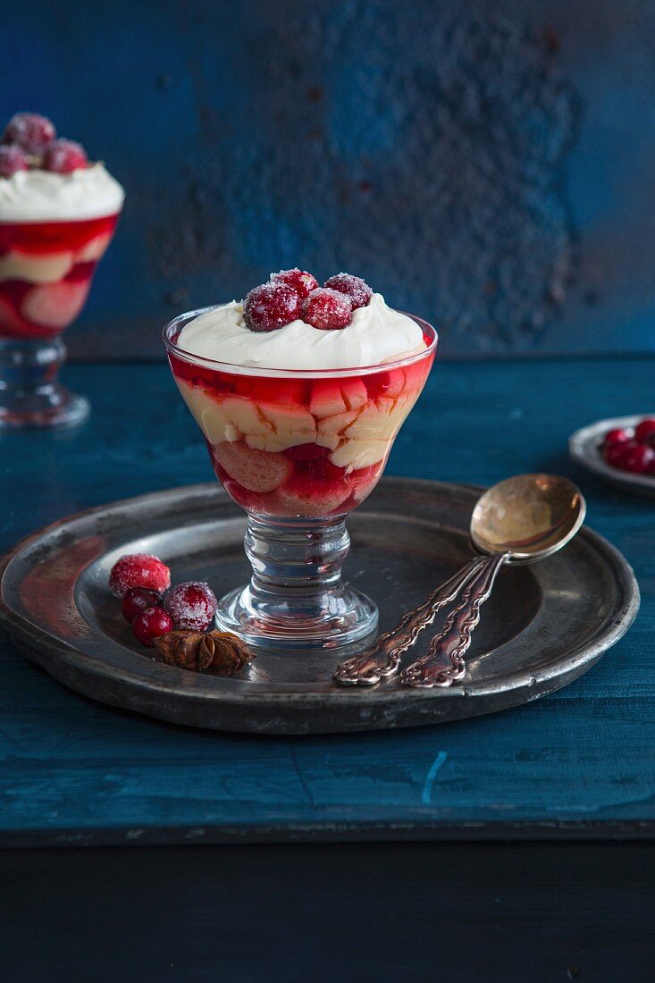 Christmas cranberry trifle