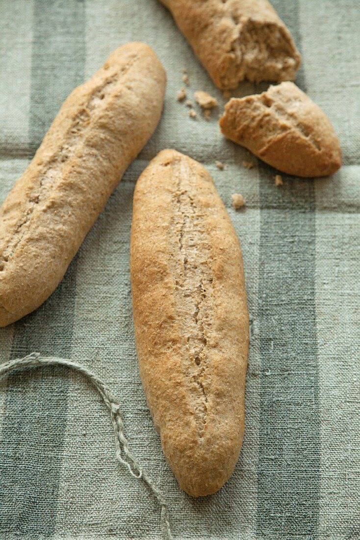 Vegan wheat sourdough baguettes