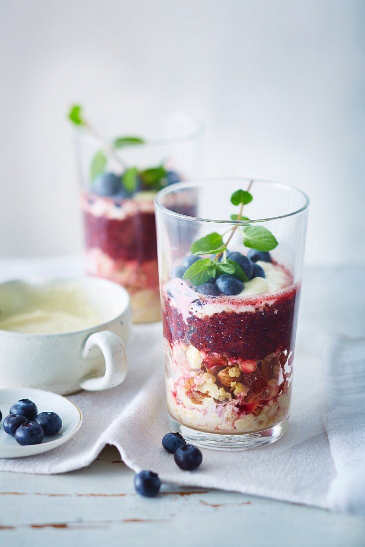 Vegan oat and nut granola with blueberry pulp (soya-free)