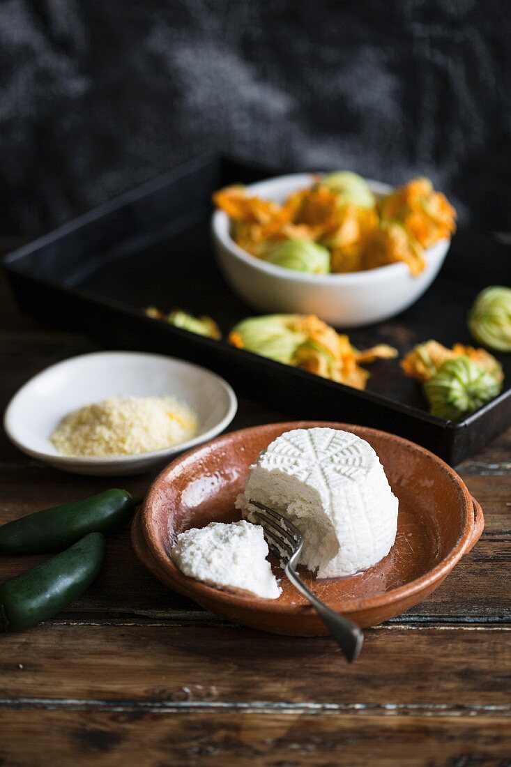 Ricotta and zucchini blossoms