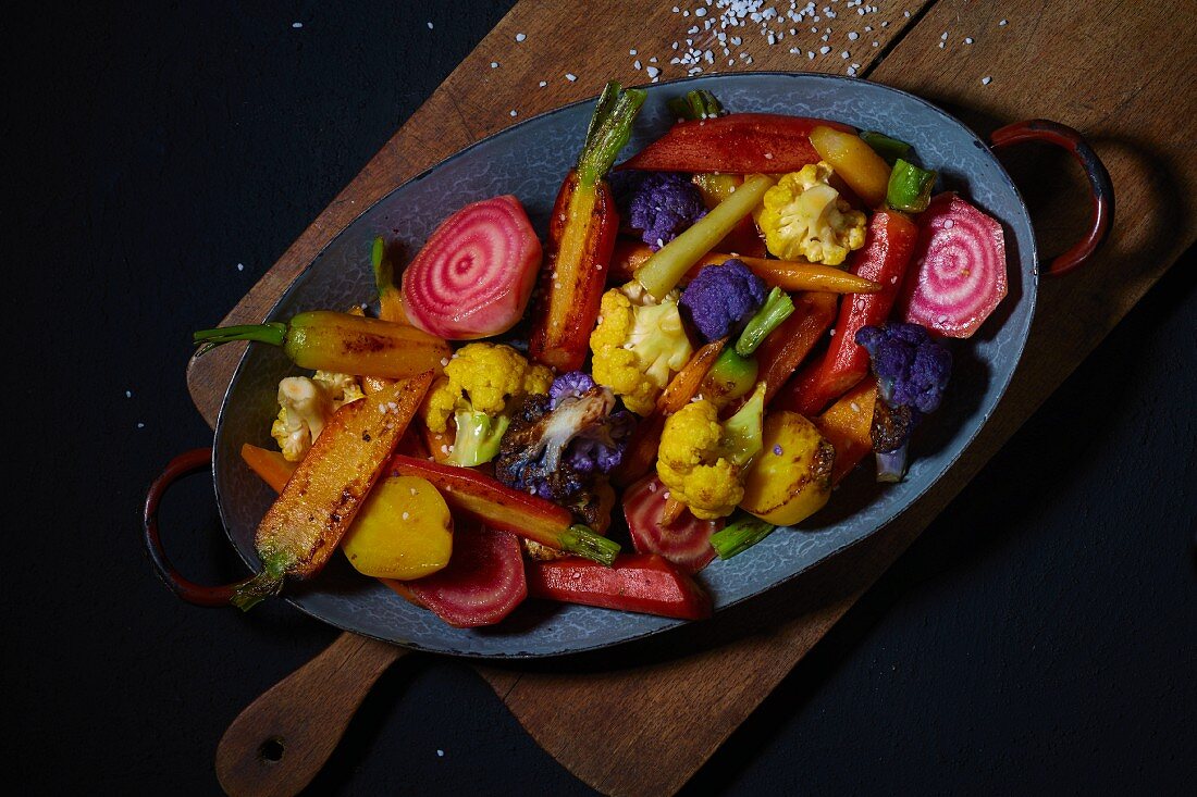 Fried vegetables (overhead view)