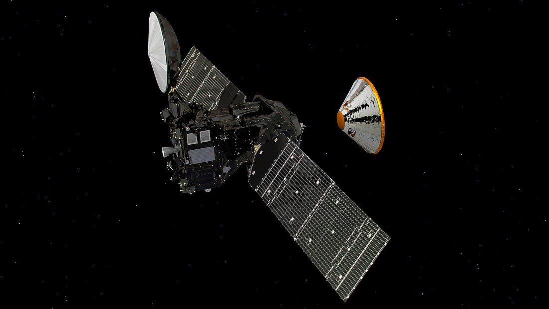 ExoMars spacecraft separating at Mars, illustration