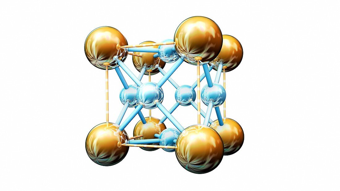 Titanium-gold alloy crystal structure