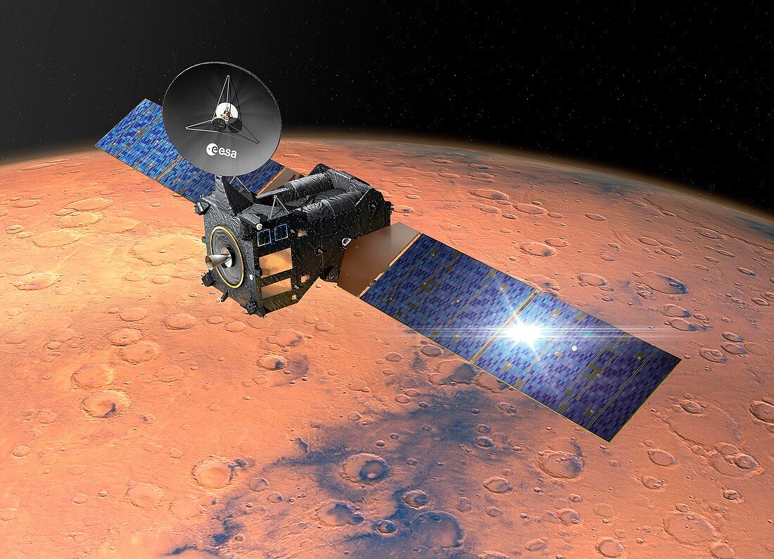 ExoMars Trace Gas Orbiter at Mars, illustration