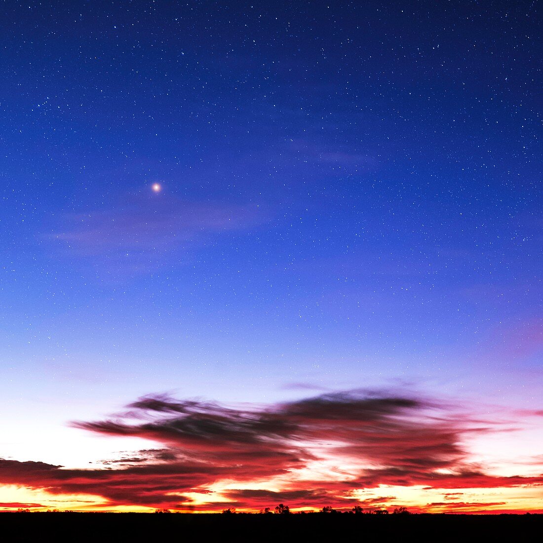 Night sky at dawn, Australia