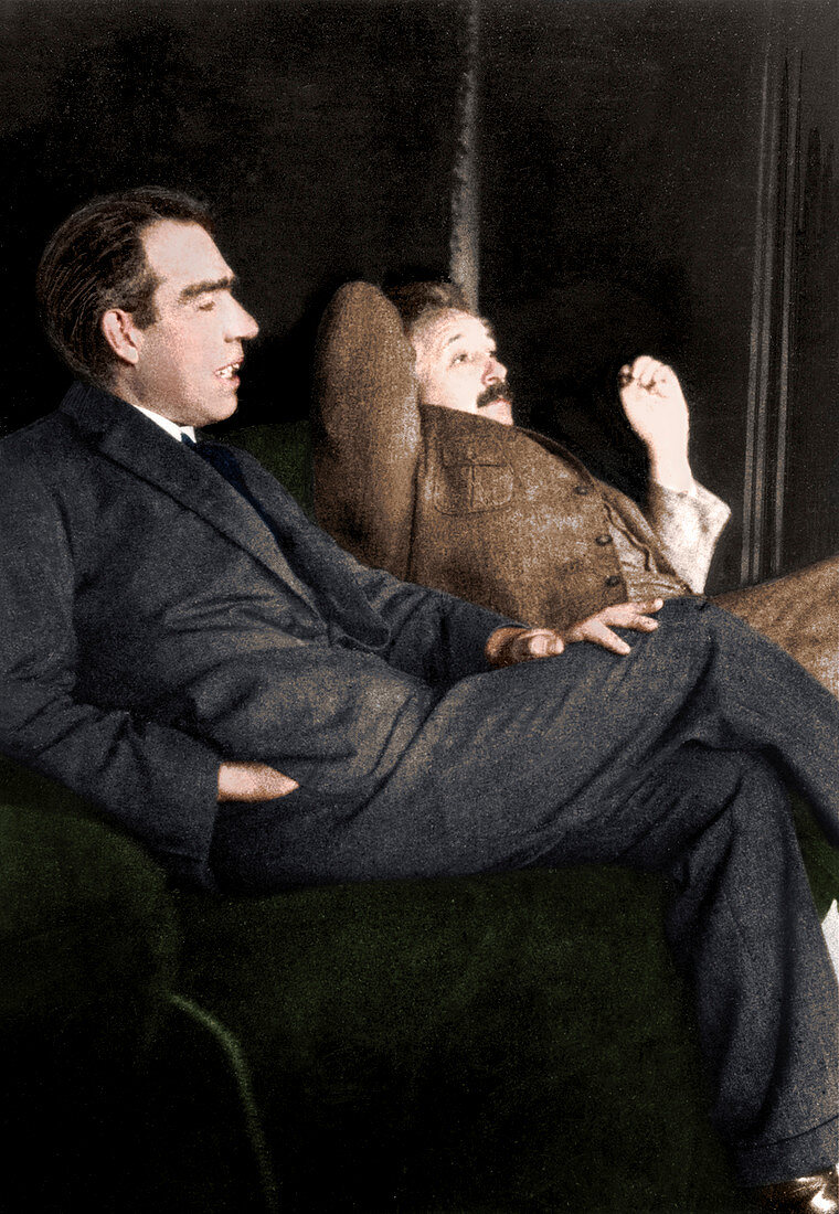 Niels Bohr and Albert Einstein, physicists