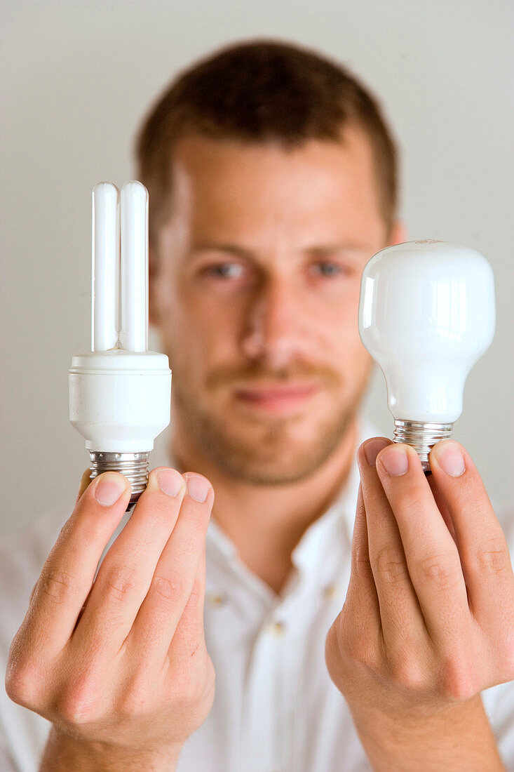 Man holding bulb