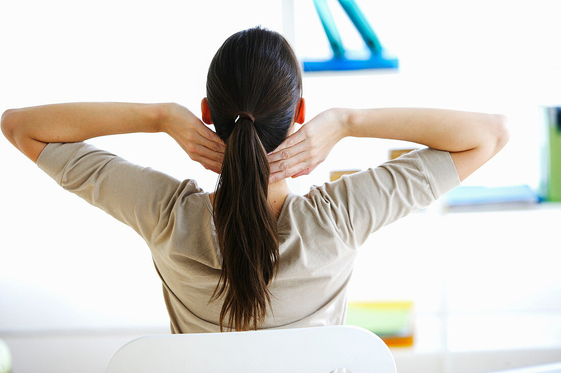 Woman stretching her arms