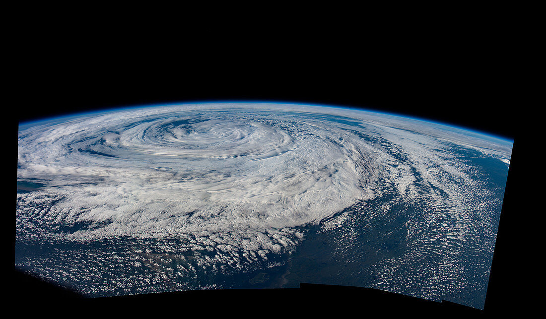 Weather system, north Atlantic, ISS image