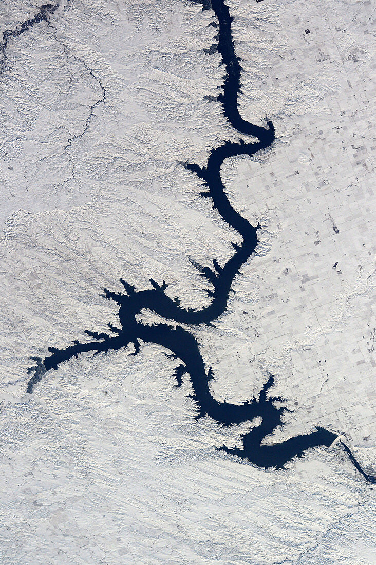 Oahe dam, USA, ISS image