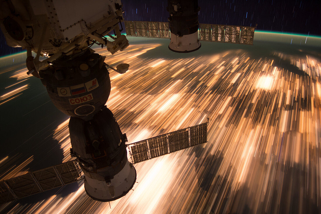 Night lights over Earth, ISS image