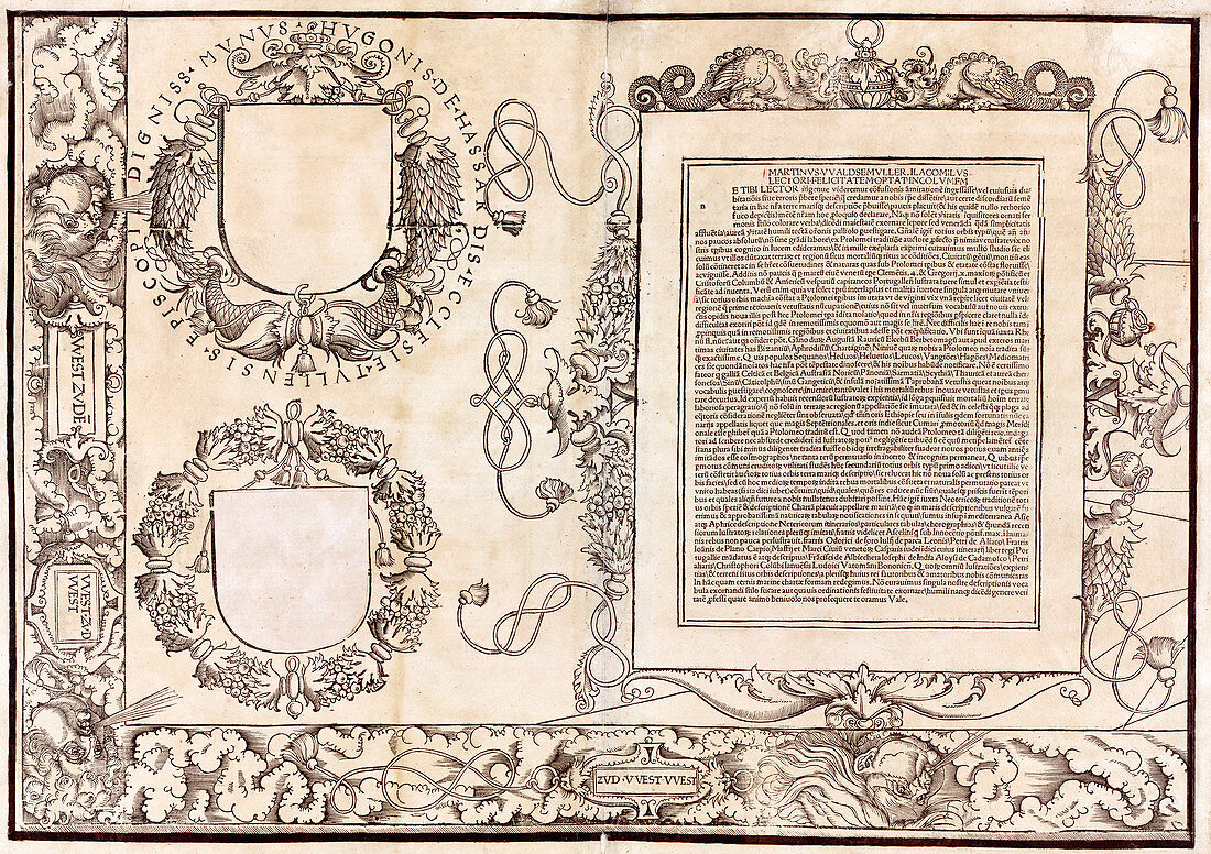 Section of Waldseemuller's Carta Marina, 1516