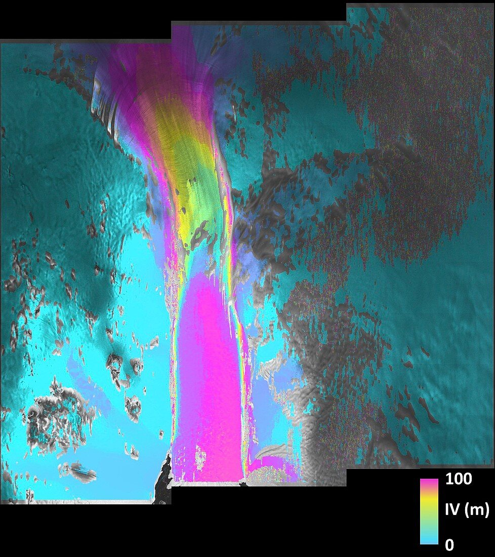Pine Island Glacier ice flow, satellite radar image