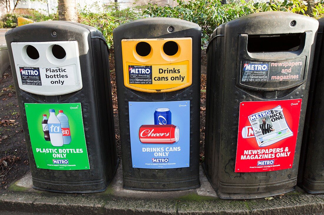 Recycling bins,Newcastle,UK