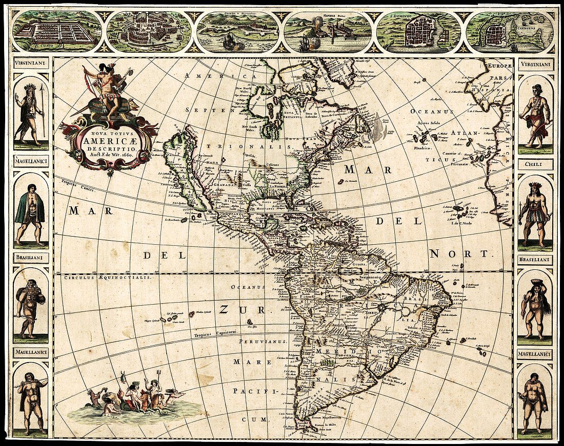 Map of the Americas,1660