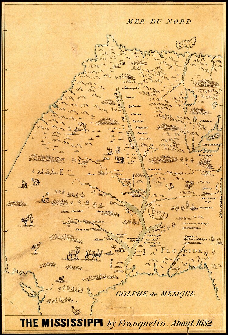 Map of the Mississippi River,1682