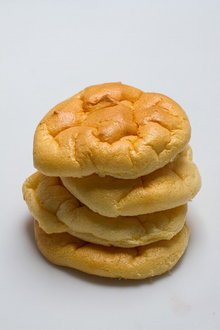 A stack of cloud bread (carb-free bread)