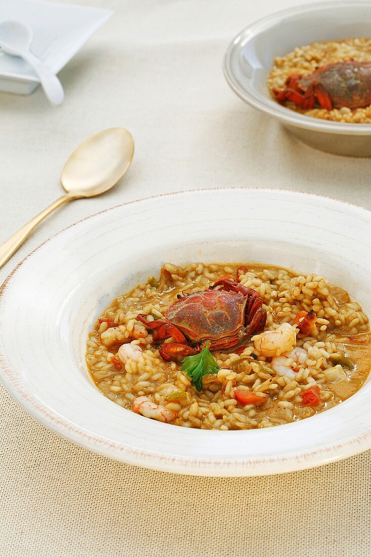 Rice stew with shrimps and prawns