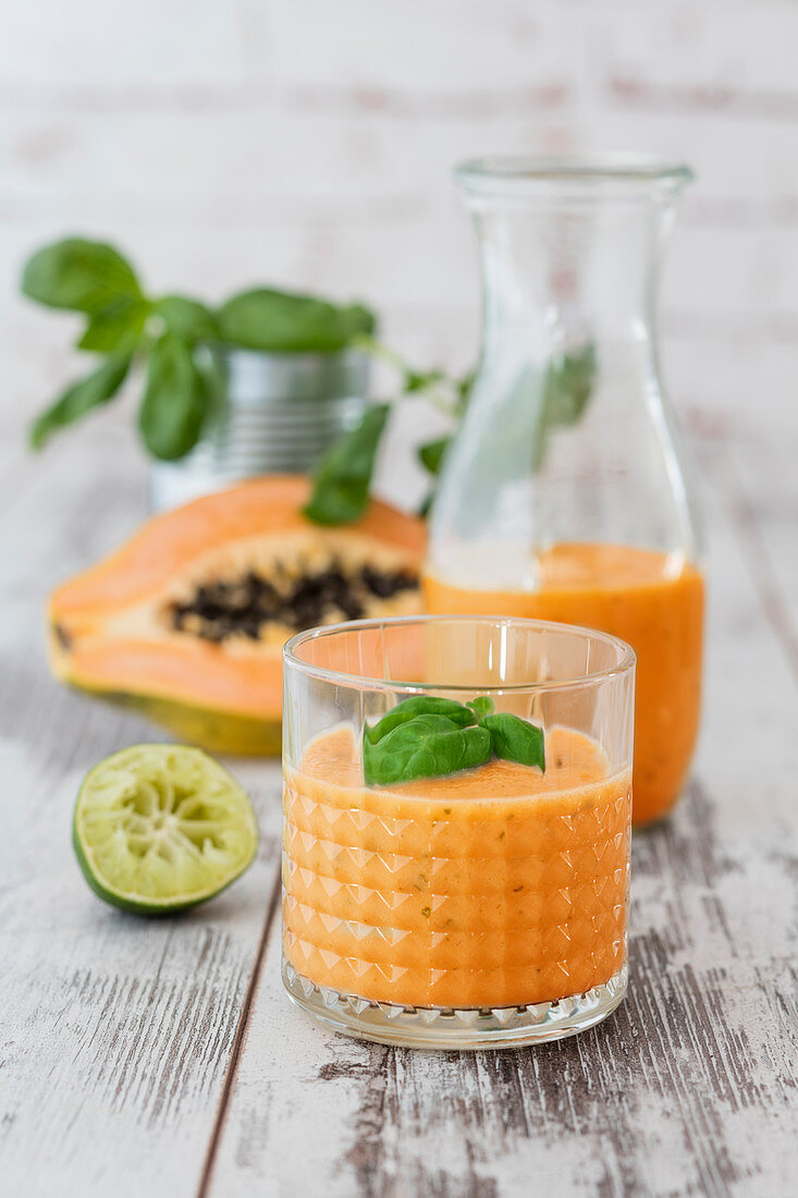 Papaya and basil smoothie