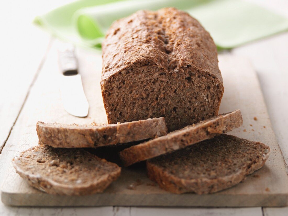 Ancient grain bread, sliced