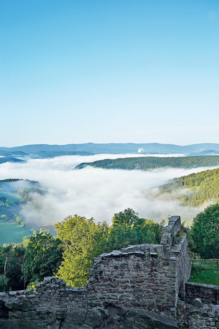 A view of Mount Hanstein in Werratal, Thuringia, Germany
