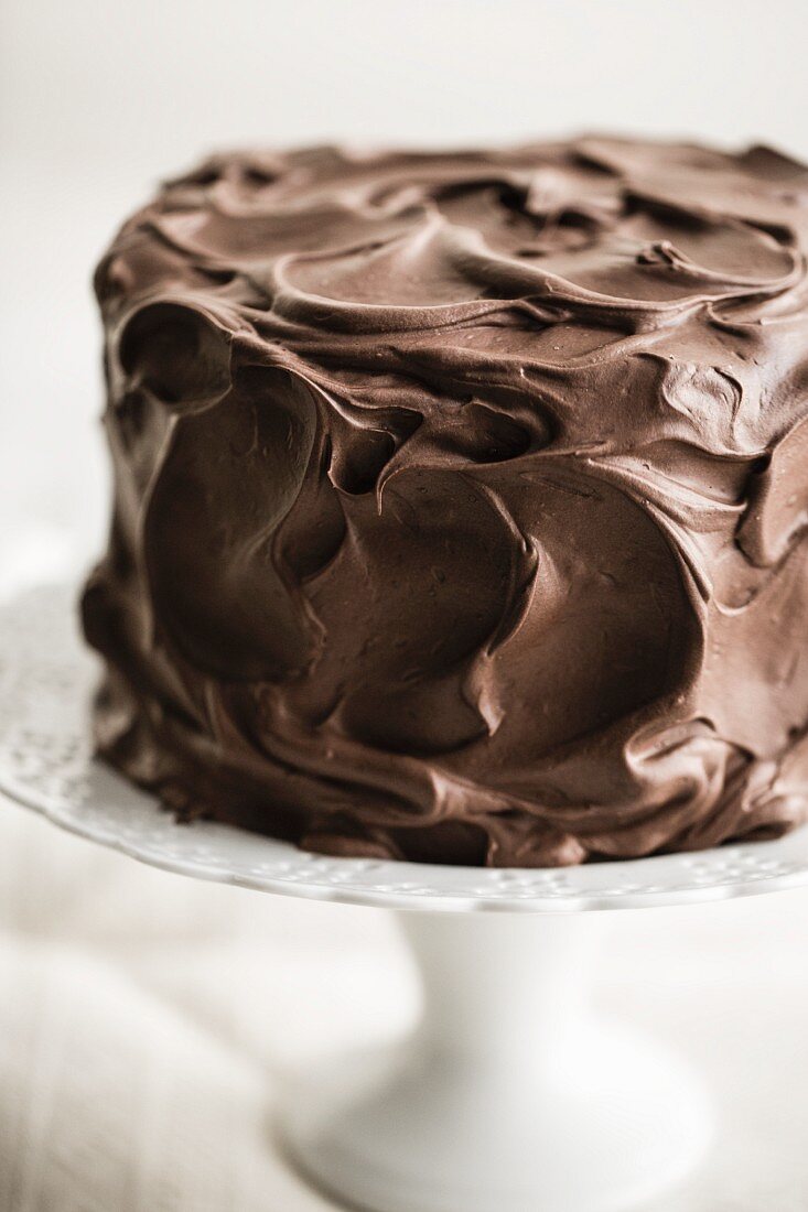 A layered chocolate cake