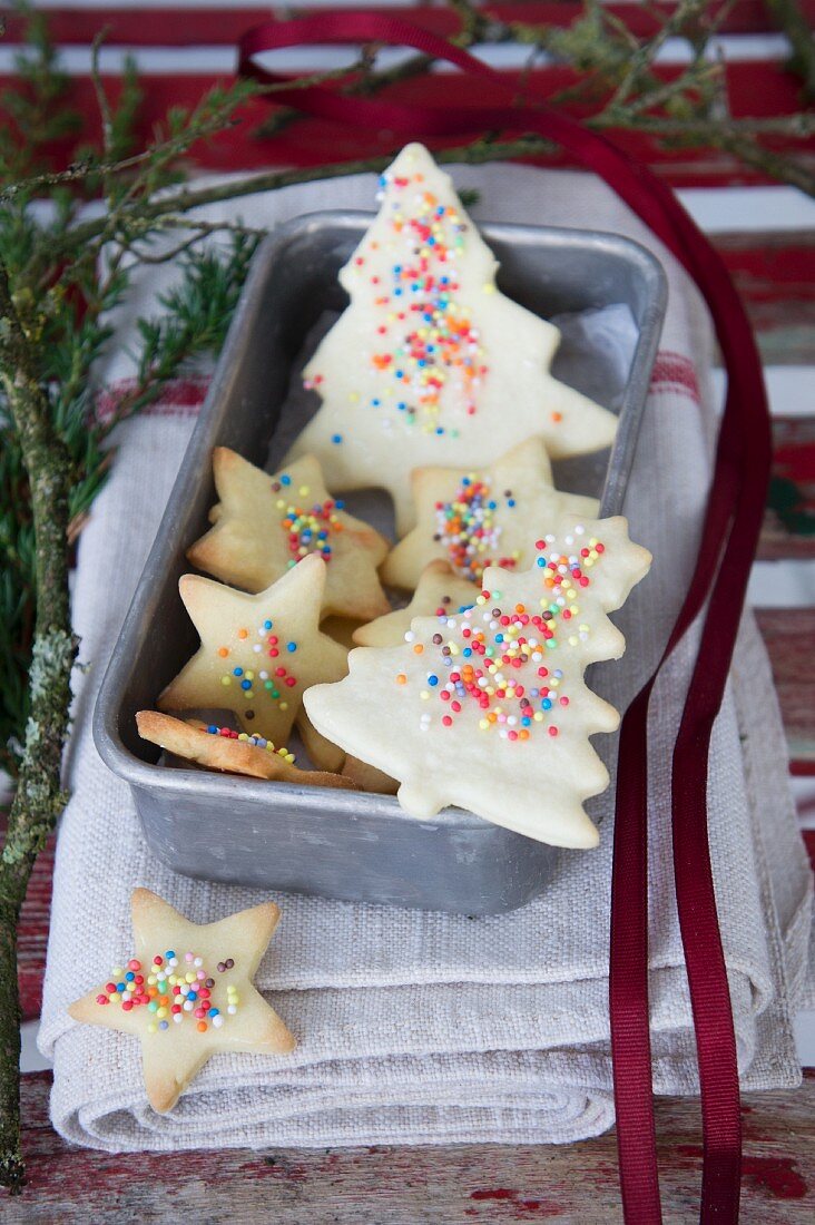 Buttery biscuits in a tin