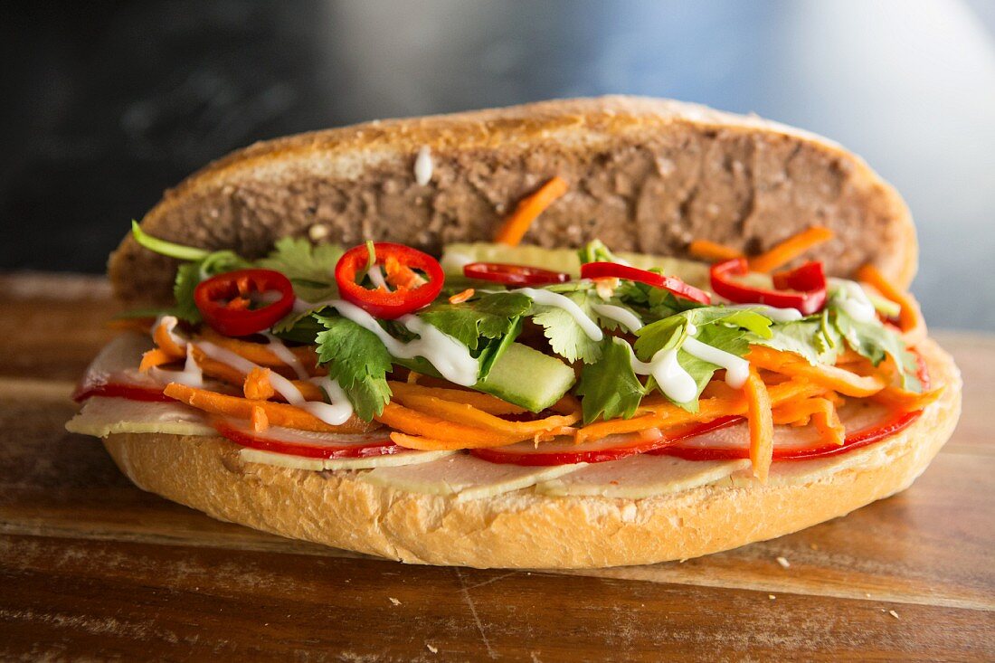Banh mi (sandwich with carrots and coriander, Vietnam)
